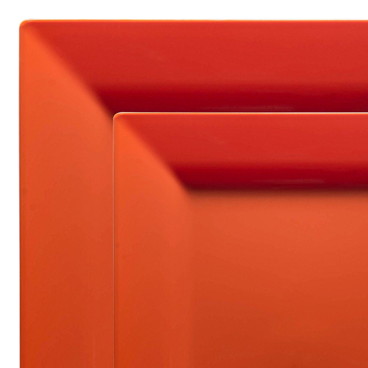 Burnt Orange Square Plastic Plates Dinnerware Value Set (120 Guests)